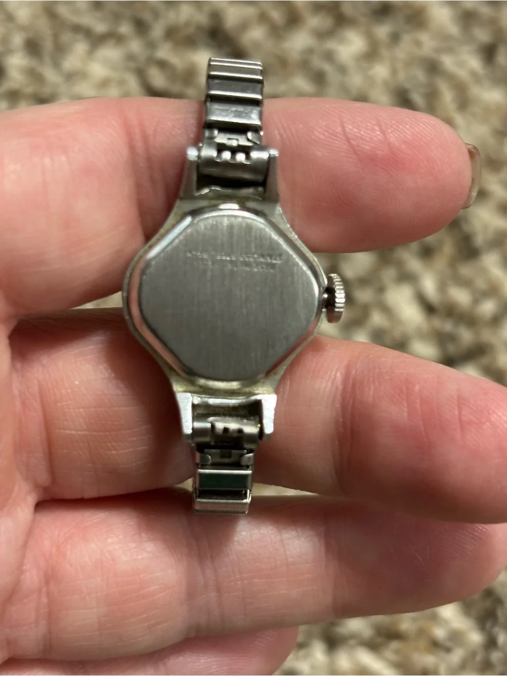 Vintage Timex Women's Silver Analog Watch Silver Bracelet just needs battery